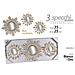 Trade Shop - Set 3 Pz Specchi Parete Bianco Oro 25/35 Cm Plastica Libera Installazione 823909 - Foto miniatura 1