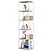 Scaffale stile loft con ripiani in legno, 6 ripiani, 50x32x192 cm, Colore Bianco e Sonoma Quercia - Foto miniatura 2
