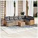 Set Divano Da Giardino 9 Pz Con Cuscini Beige In Polyrattan - Foto miniatura 3