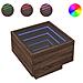 Comodino Con Led Infinity Rovere Marrone 40x40x30 Cm - Foto miniatura 2