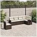 Set Divano Da Giardino 6 Pz Con Cuscini Marrone In Polyrattan - Foto miniatura 7