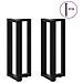 Gambe Tavolo Consolle A T 2 Pz Nero 38x25x(72-73) Cm Acciaio - Foto miniatura 3