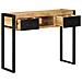 Tavolo Consolle 100x35x75 Cm In Legno Massello Di Mango Grezzo - Foto miniatura 3