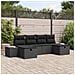 Set Divano da Giardino a 6 Pezzi con Cuscini Nero in Rattan Polietilene - Foto miniatura 2