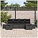 Set Divano da Giardino a 6 Pezzi con Cuscini Nero in Rattan Polietilene - Foto miniatura 3