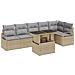 Set Divano da Giardino  7 Pezzi con Cuscini Beige Polirattan, Divano da Giardino  2 Posti con Cuscini Beige Polirattan - Foto miniatura 1