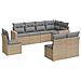 Set Divano da Giardino 8 pz con Cuscini Beige in Polyrattan - Foto miniatura 1