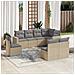 Set Divano da Giardino 8 pz con Cuscini Beige in Polyrattan - Foto miniatura 2