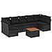 Set Divani da Giardino con Cuscini 8 pz Nero in Polyrattan - Foto miniatura 1