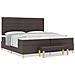 Letto Box Spring con Materasso e Panchina Marrone Scuro 200x200 cm Tessuto - Foto miniatura 4