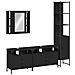 Set Mobili da Bagno 4 pz Nero in Legno Multistrato - Foto miniatura 1