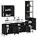 Set Mobili da Bagno 4 pz Nero in Legno Multistrato - Foto miniatura 4