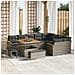 Set Divano da Giardino con cuscino 12 pcs Grigio Poly Rattan - Foto miniatura 2