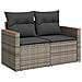 Set Divano da Giardino con cuscino 12 pcs Grigio Poly Rattan - Foto miniatura 6