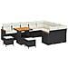 Set Divano da Giardino con cuscino 12 pcs Nero Poly Rattan - Foto miniatura 1