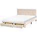 Letto Con Cassetti Contenitori Velluto Lonzac 160 X 200 Cm Beige - Foto miniatura 2