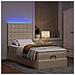 Struttura Letto Pouf con Materasso Crema 80x200 cm in Tessuto - Foto miniatura 3