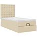 Struttura Letto Pouf con Materasso Crema 80x200 cm in Tessuto - Foto miniatura 7