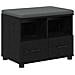 Panca per ingresso con cuscino Rovere Nero 60 x 38 x 46 cm - Foto miniatura 1