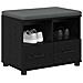 Panca per ingresso con cuscino Rovere Nero 60 x 38 x 46 cm - Foto miniatura 3