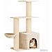 Albero per gatti con pali per graffiare in sisal Crema 133 cm - Foto miniatura 3