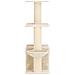 Albero per gatti con pali per graffiare in sisal Crema 133 cm - Foto miniatura 5