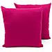 Coppia Cuscini Arredo Imbottiti Tessuto Ottoman In Tinta Unita Colore Fucsia 30 50x50 Fuxia 30 - Foto miniatura 3
