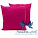 Coppia Cuscini Arredo Imbottiti Tessuto Ottoman In Tinta Unita Colore Fucsia 30 50x50 Fuxia 30 - Foto miniatura 2
