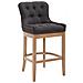Sgabello Legno Lakewood Antico-Chiaro - Sgabello Alto Vintage in Tessuto - Sedia Bar Chesterfield con Poggiapiedi Alt. 74 cm Nero - Foto miniatura 1