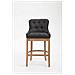 Sgabello Legno Lakewood Antico-Chiaro - Sgabello Alto Vintage in Tessuto - Sedia Bar Chesterfield con Poggiapiedi Alt. 74 cm Nero - Foto miniatura 2