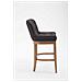 Sgabello Legno Lakewood Antico-Chiaro - Sgabello Alto Vintage in Tessuto - Sedia Bar Chesterfield con Poggiapiedi Alt. 74 cm Nero - Foto miniatura 3