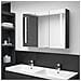 Armadietto Bagno con Specchio e LED Nero Lucido 89x14x62 cm - Foto miniatura 4