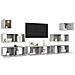Set di Mobili Porta TV 7 pz Grigio Cemento in Legno Multistrato - Foto miniatura 3