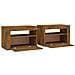 Comodini 2 pz con Luci LED Rovere Fumo 60x35x40 cm - Foto miniatura 4