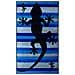 Telo Mare Jacquard Spugna Asciugamano Spiaggia Disegno Geko Stripe Telo Mare Blu - Foto miniatura 1