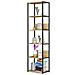 Scaffale stile loft con ripiani in legno, 6 ripiani, 50x32x192 cm, Colore Nero e Quarcia Artisan - Foto miniatura 2