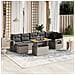 Set Divano Da Giardino 8 Pz Con Cuscini Grigio In Polyrattan - Foto miniatura 1