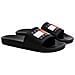 Black Casual Open Pool Slide Infradito Sintetico Scarpe Uomo Nero Eu 45, Em0em01191 Bds - Foto miniatura 1