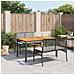Set Da Pranzo Da Giardino 3 Pz Con Cuscini Nero In Polyrattan - Foto miniatura 1