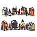 Set Pueblo Natale Casuale Con Leds 4 Costruzioni E Decorato. Dimensione Approssimativa Per Casa 6 Cm X 6 Cm X 4 Cm. - Foto miniatura 1