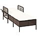 Lettino Prendisole Marrone e panna Rattan PE 157 x 55 x 92 cm - Foto miniatura 4
