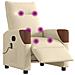 Poltrona Reclinabile Massaggiante Elettrica Crema in Tessuto - Foto miniatura 3