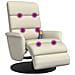 Poltrona Reclinabile Massaggio con Poggiapiedi Crema Similpelle - Foto miniatura 7