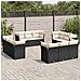Set Divani da Giardino 12 pz con Cuscini Nero in Polyrattan - Foto miniatura 2