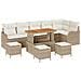 Set Divano da Giardino 10 pcs Beige e Crema 110 x 55 x 71 cm - Foto miniatura 1