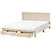Letto Con Cassetti Contenitori Velluto Lonzac 180 X 200 Cm Beige - Foto miniatura 2