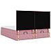 Struttura Letto Pouf con Materassi Rosa 160x200 cm Velluto - Foto miniatura 9