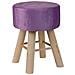 Sgabello In Legno Rivestito In Tessuto 32x32x44h - Foto miniatura 1