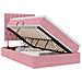 Letto con contenitore e materasso Rosa 120 x 200 cm Velluto - Foto miniatura 1