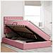 Letto con contenitore e materasso Rosa 120 x 200 cm Velluto - Foto miniatura 4